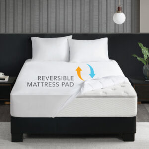 Looking for a mattress pad that you can use throughout any season? Look no further than the 2-in-1 reversible mattress pad. This pad features a soft warming plush fabric for the colder months and a reversible cooling fabric to keep you comfortable in the summertime. And if temperature regulation is important to you