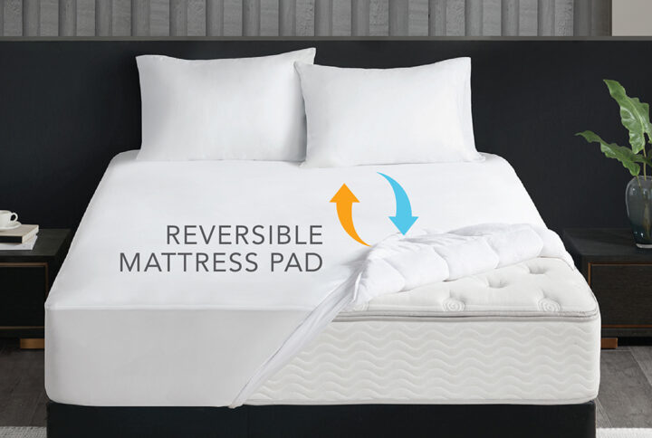 Looking for a mattress pad that you can use throughout any season? Look no further than the 2-in-1 reversible mattress pad. This pad features a soft warming plush fabric for the colder months and a reversible cooling fabric to keep you comfortable in the summertime. And if temperature regulation is important to you