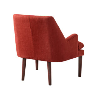 A modern update is this Madison Park Taylor mid-century club chair with its smooth silhouette and inviting shape; the persimmon coloring makes for the perfect color coordination to any room. Leg assembly required.