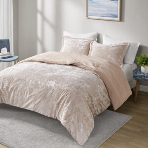 The luxurious Intelligent Design Mira velvet comforter set features a soft and cozy sherpa reverse that lets you snuggle up in style and comfort. The crushed velvet fabric will make your bedroom look and feel like a dream