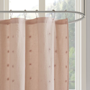 the shabby chic shower curtain softens your bathroom décor and is machine washable for easy care. This shower curtain is also OEKO-TEX certified