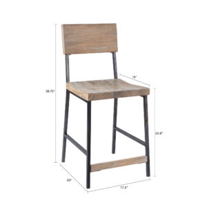 but refined appeal to your dining area. This counter stool sports a grey finish on the wooden seat and backrest