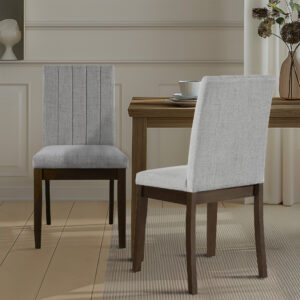 Upgrade your dining space with the set of two transitional Parsons style dining chairs. With a wide channel back and plain seat details