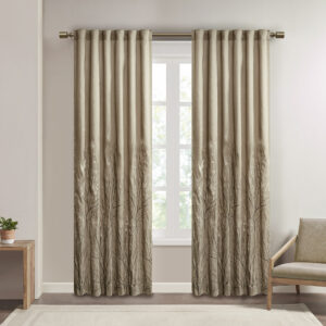 The Madison Park Andora Window Panel Combines Style And Nature In The Best Way. A Striking Tree Branch Design Is Embroidered On Beautiful Faux Silk