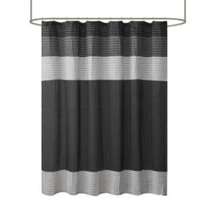 yet beautifully classic shower curtain. The faux silk dupioni fabric has a natural light sheen and drapes beautifully