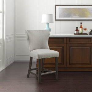 Elevate your kitchen space with the Madison Park Signature Helena 25.5" Upholstered Counter Stool. This counter stool has an upholstered seat and back