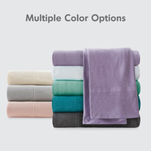 this knit sheet set is easier to get into bed during cold weather or absorbent for summer. Choose from a variety of colors for comfort and style in your bedroom. Set includes 1 flat sheet