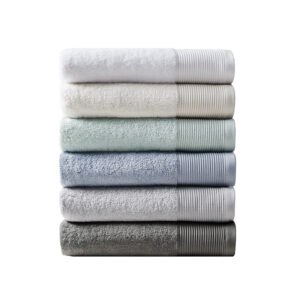 plush touch that is highly absorbent and creates a sumptuous look; while a ribbed cuffed hem provides a textural element for an updated look. The Tencel Lyocell cotton fibers are derived from sustainable wood sources offering an eco-friendly option