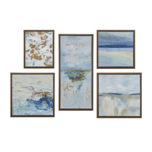 Accent your home decor with the Madison Park Blue Horizon 5-piece Gallery Framed Canvas Wall Art Set by Artists Elise Green