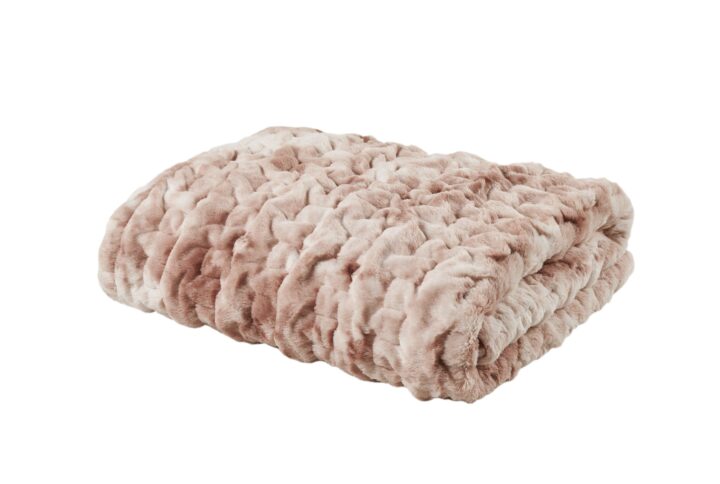 Ruched Faux Fur Throw