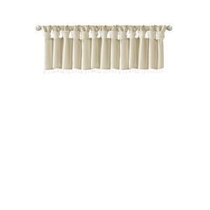 this elegant window valance features a DIY twist tab top finish that creates rich deep folds