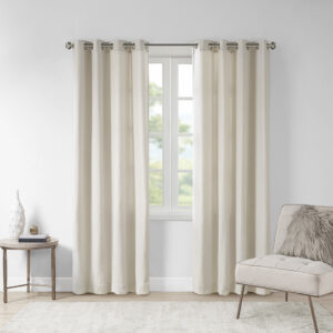 The Madison Park Englewood Solid Piece Dyed Grommet Top Window Panel brings a soft and modern touch to your home decor. This solid natural piece dyed window panel features a light heathered effect