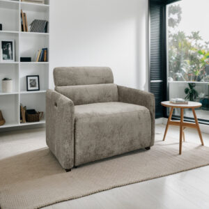 Indulge in comfort and design with the Chapel Hill Avery recliner. The modern shelter back