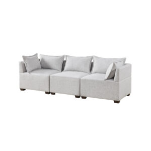 Create a comfortable seating arrangement in your living room with the modern sectional sofa chairs and ottoman. Upholstered in durable and resilient fabric