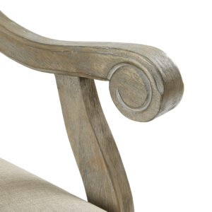 yet classic design of this Brentwood chair. The wonderful mix of a linen look combined with a reclaimed natural finish and pops of nail head give this chair definite modernized appeal. Assembly required.