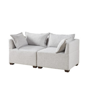 Create a comfortable seating arrangement in your living room with the modern sectional sofa chairs and ottoman. Upholstered in durable and resilient fabric