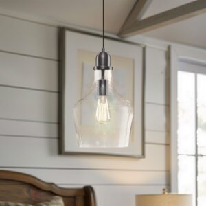 Transform your home with the INK+IVY Auburn 9" Bell Shaped Hanging Glass Pendant Light. This modern fixture features a clear hand-blown glass shade and a chic gold metal base