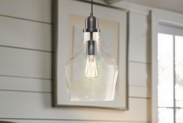 Transform your home with the INK+IVY Auburn 9" Bell Shaped Hanging Glass Pendant Light. This modern fixture features a clear hand-blown glass shade and a chic gold metal base