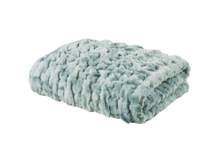 Ruched Faux Fur Throw