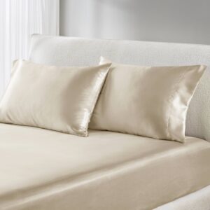 Fall asleep in smooth and luxurious comfort with our wrinkle-free satin pillowcases. These satin pillowcases are gentle on your skin and hair