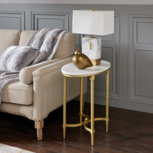 The Madison Park Signature Bordeaux End Table transforms your living room with its sophisticated traditional style. Flaunting a high-class look