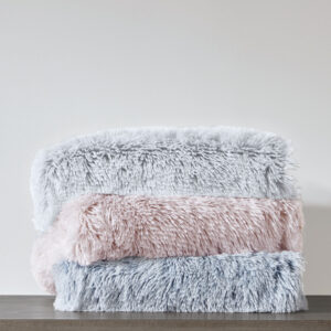 the Intelligent Design Emma Shaggy Faux Fur Throw provides a fun and fashionable update to your space. The face of the throw flaunts reverse print or frosty print technique on extra-long faux fur that adds a frosty touch