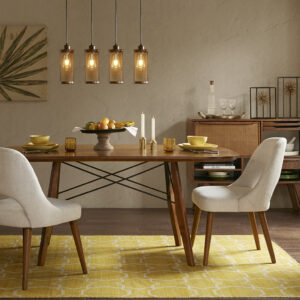 Dress up your dining room with the INK+IVY Nola Dining Chair Set. Upholstered in a textured tan fabric