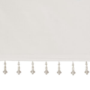 this elegant window valance features a DIY twist tab top finish that creates rich deep folds