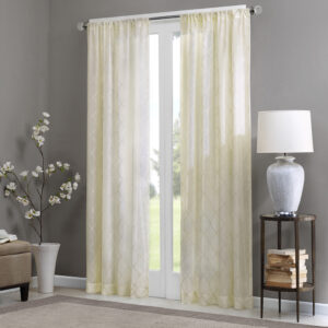 Madison Park’s Irina Diamond Sheer Window Curtain provides an alluring update to your home. An elegant diamond pattern is beautifully embroidered on a soft sheer fabric