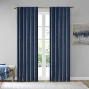 Accentuate your home with the 510 Design Colt Poly Velvet Window Panel Pair. Made from soft solid navy poly velvet