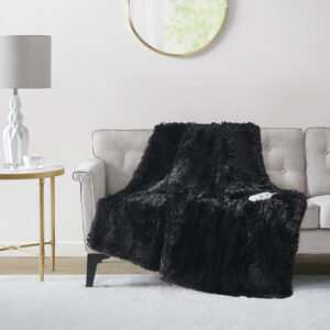 The Serta Malea Shaggy Faux Fur Heated Throw offers a rich textural touch to keep you warm and cozy. This heated throw flaunts an ultra-soft shaggy fur face that flips to a plush reverse to create an incredible soft look and feel. A single controller has 5 heat settings to easily find your preferred comfort level and the 3 hour auto shut off timer ensures your safety. Machine washable for easy care