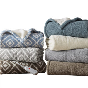 this heated throw provides the best in warmth and comfort. The faux feathersoft material is ultra-soft to the touch