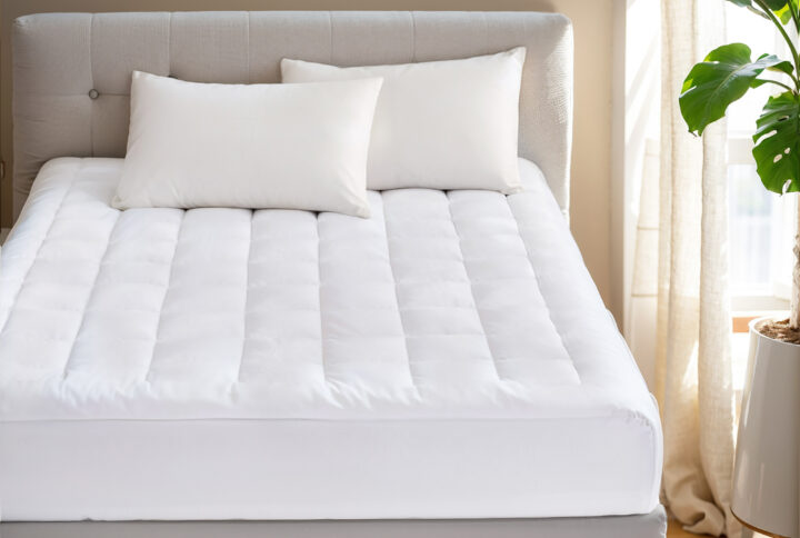 Get the feeling of sleeping on warm fluffy clouds with this ultra soft plush hypoallergenic down alternative mattress pad. It's waterproof for lasting comfort and durability and overfilled for added warmth and loftiness. The knit deep pocket skirt stretches to fit up to an 18" mattress. Machine washable for easy care. Keeps you warm and cozy during cold nights. This mattress pad is also OEKO-TEX certified