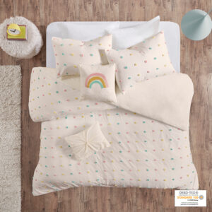 Create a cute and cozy look in your child’s bedroom with the Urban Habitat Kids Callie Cotton Jacquard Pom Pom Duvet Cover Set. This cotton duvet cover features an all-over jacquard pompom design that adds dimension and charm