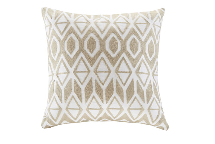 Complete the handsome look of your space with the Harbor House Anslee Cotton Embroidered Square Pillow. Made from cotton faux linen