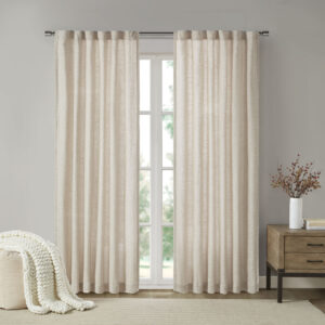 Give your home decor a casual and stylish update with our Madison Park Beals Faux Linen Rod Pocket and Back Tab Panel with Fleece Lining. This natural window panel is made from a faux linen textured fabric for a cozy touch