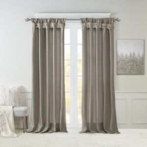 this elegant window curtain features a DIY twist tab top finish that creates rich