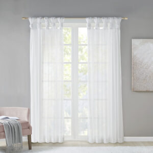 Soften your space with the Madison Park Ceres Twisted Tab Voile Sheer Window Pair. This soft panel pair provides a simple and airy update to your decor