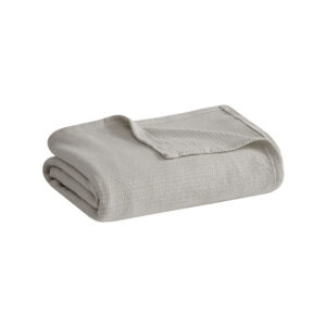 this lightweight blanket is perfect for year round use. The cotton blanket is OEKO-TEX certified