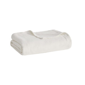 this lightweight blanket is perfect for year round use. The cotton blanket is OEKO-TEX certified