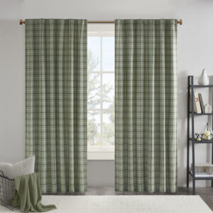 The Madison Park Anaheim Plaid Rod Pocket and Back Tab Panel with Fleece Lining is an effortlessly stylish and casual addition to your home decor