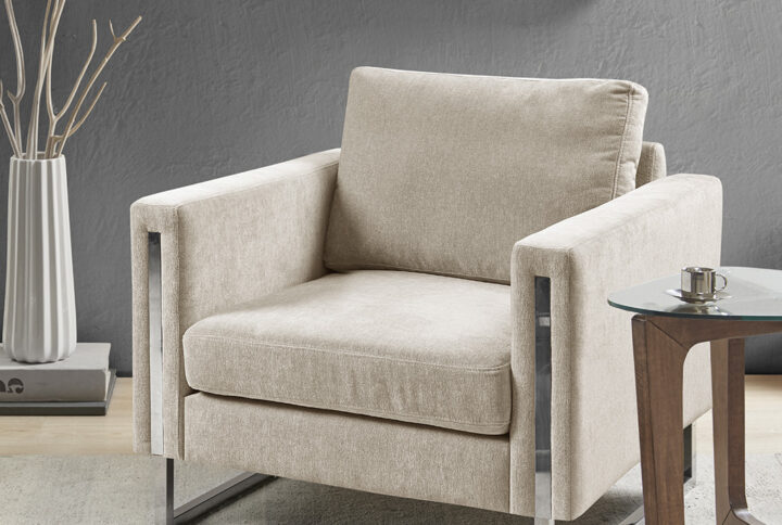 Give your space a lavish update with the INK+IVY Madden Accent Chair. Featuring high track arms and thick removable cushions