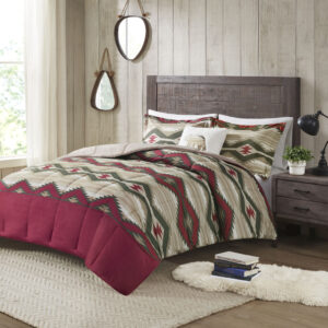 This comforter set features a southwest-inspired design