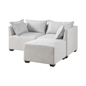 Create a comfortable seating arrangement in your living room with the modern sectional sofa chairs and ottoman. Upholstered in durable and resilient fabric