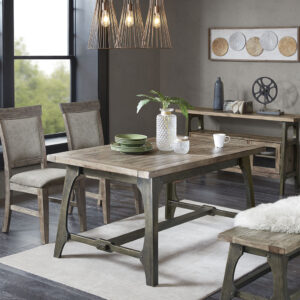 INK+IVY’s Oliver Extension Dining Table provides a strong and invigorating update to your dining decor. This rectangular dining table features a self-storing