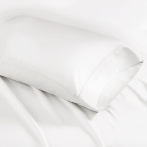 Experience luxurious sleep with our finest cotton blend pillowcases. Sateen weave is exclusively made of high-quality 1500 thread count which creates a glossy and smooth fabric. Keep your bedding pristine with this unique fabric blend that resists wrinkles and reduces shrinkage. These pillowcases have been brushed with a peached finish for an ultra-soft feel.This product is OEKO-TEX certified