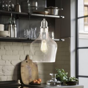 Transform your home with the INK+IVY Auburn 9" Bell Shaped Hanging Glass Pendant Light. This modern fixture features a clear hand-blown glass shade and a chic gold metal base