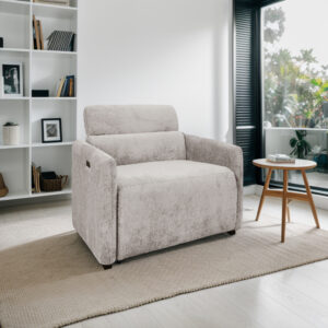 Indulge in comfort and design with the Chapel Hill Avery recliner. The modern shelter back