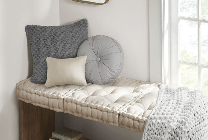 Create a cozy retreat anywhere in your home with our Intelligent Design Azza Chenille Square Floor Pillow Cushion. This floor pillow is featured in a soft ivory color for the perfect feminine flair