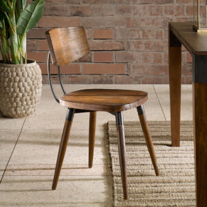 The INK+IVY Frazier Dining Chair Set brings a warm industrial charm to your dining room decor. Each dining chair